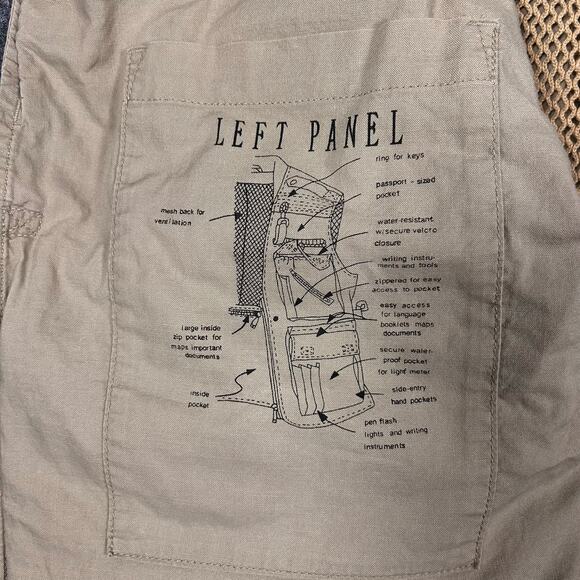 Vintage 80's Banana Republic Safari Travel Fishing VestsTan Men's Size Medium - Picture 6 of 8